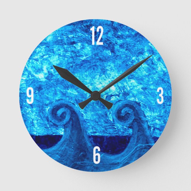 Ronde Horloge Vagues Bleues (Recto)