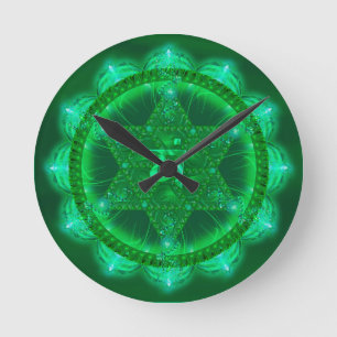 Ronde Horloge verte de Vishuddhi Chakra
