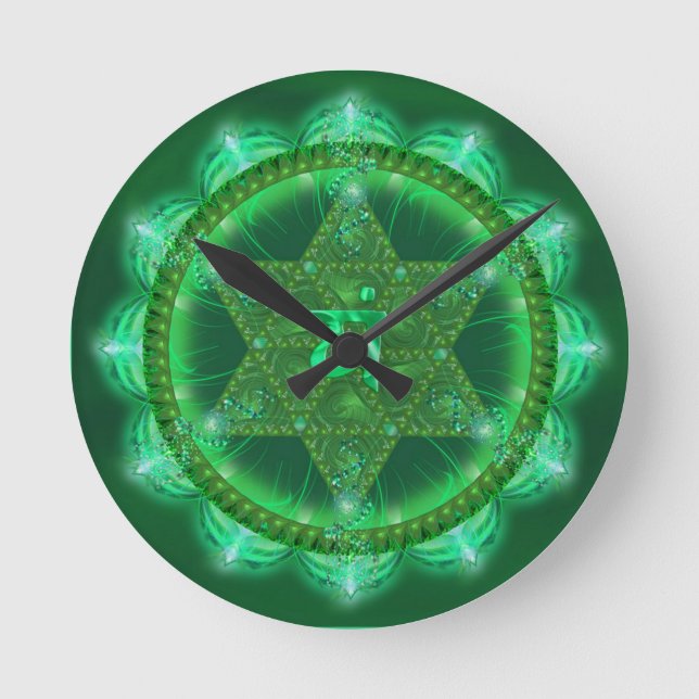 Ronde Horloge verte de Vishuddhi Chakra (Recto)
