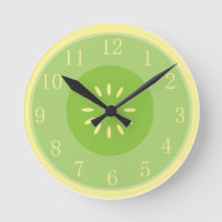 Horloge verte en pastel de cuisine de cool d'art
