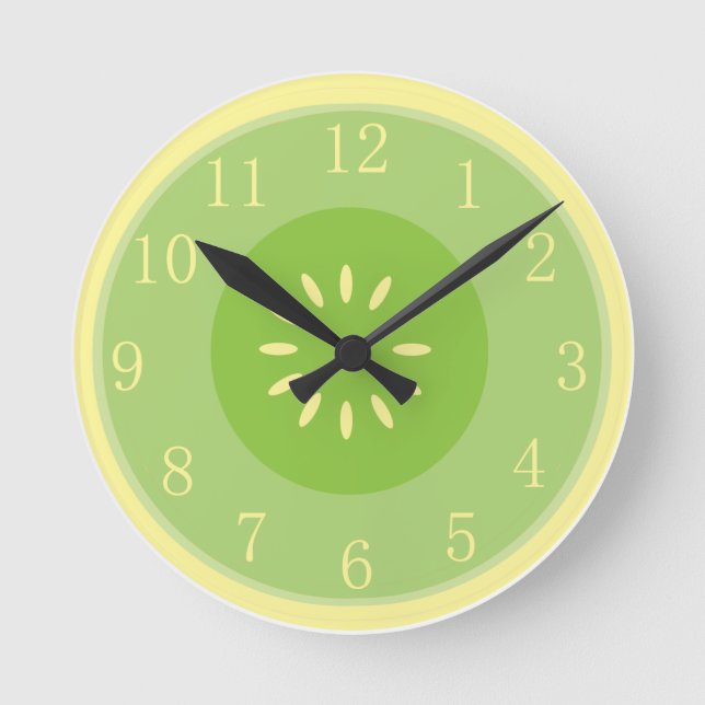 Ronde Horloge verte en pastel de cuisine de cool d'art (Recto)
