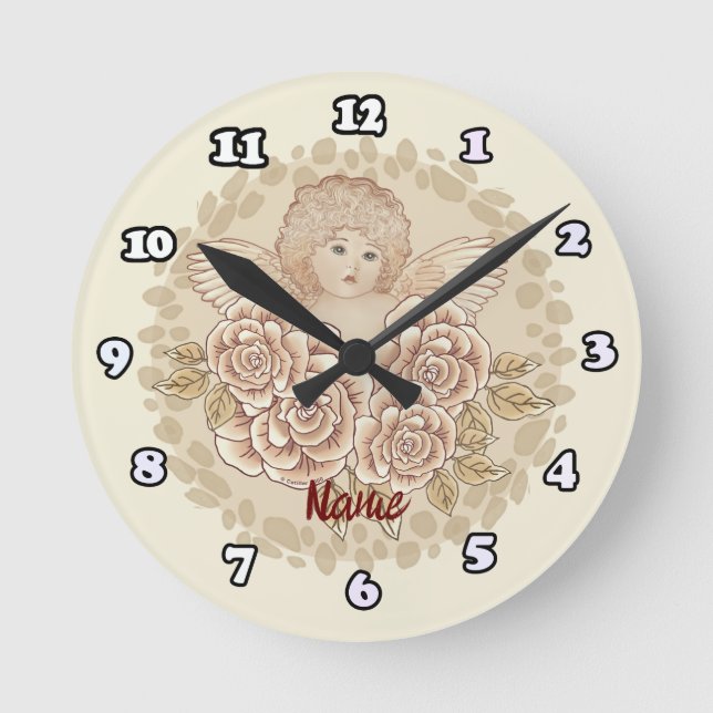 Ronde Horloge vintage de l'angle Cherub (Recto)