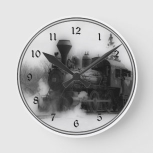 Ronde Horloge vintage de locomotive de train