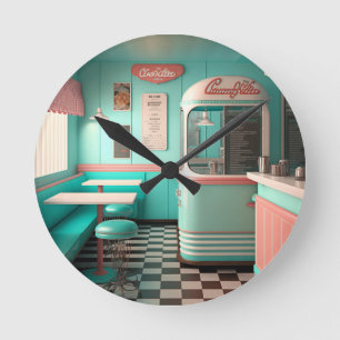 Ronde Horloge Vintage du dîner des années 1950