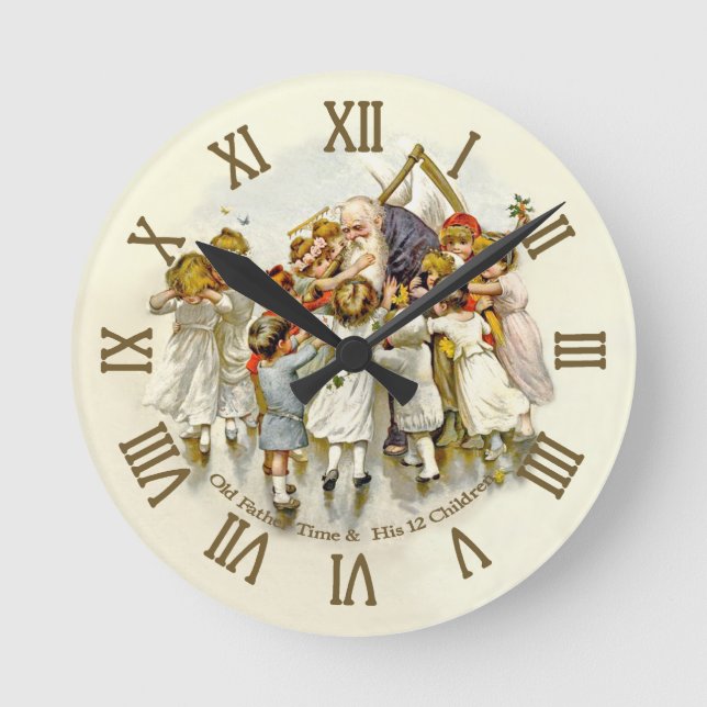 Ronde Horloge Vintage Old Father Time (Recto)
