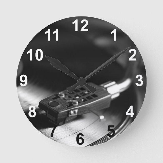 Ronde Horloge : Vinyl Record sur un Tourne-disque. Thème (Recto)