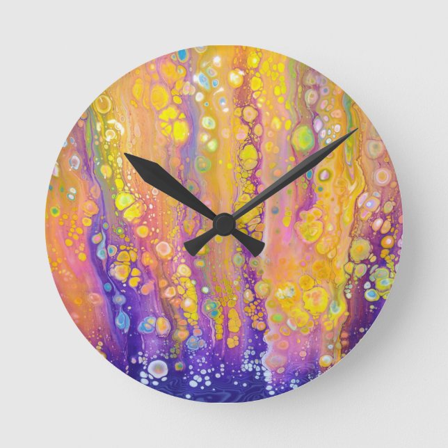 Ronde Horloge violette Abstraite (Recto)