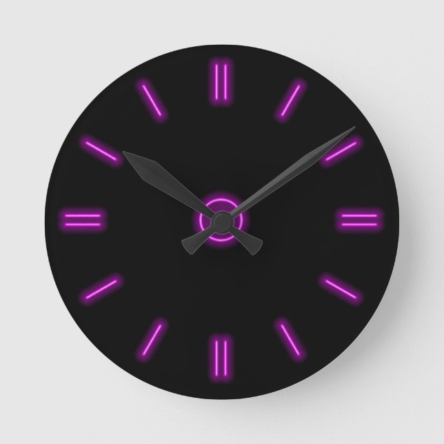 Ronde Horloge violette néon (Recto)