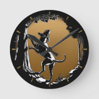 Hound Chien Horloge Chasse Chien Art Mur Horloge