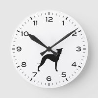 Italien Greyhound Chien race Silhouette Horloge ro
