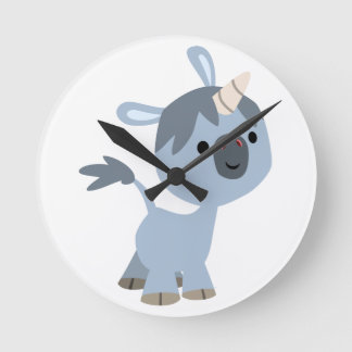 Ronde Joli Cartoon Baby Unicorn Mur Horloge