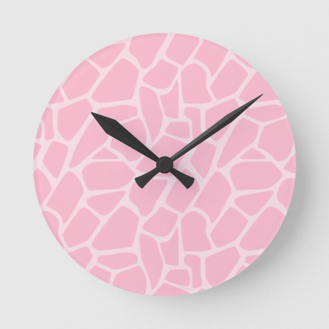 Ronde Jungle Jill Giraffe rose Motif Horloge (Recto)