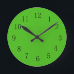 Ronde Kelly Green Wall Horloge<br><div class="desc">L'horloge couleur vert kelly à bas prix ajoute une touche de Old Sod à votre mur de pub irlandais. Juste pour la Saint Pats Day. Aussi belle sur votre cuisine,  salle de couture ou de loisirs,  garage ou atelier,  que vous soyez irlandais ou non!</div>