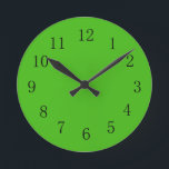 Ronde Kelly Green Wall Horloge<br><div class="desc">L'horloge couleur vert kelly à bas prix ajoute une touche de Old Sod à votre mur de pub irlandais. Juste pour la Saint Pats Day. Aussi belle sur votre cuisine,  salle de couture ou de loisirs,  garage ou atelier,  que vous soyez irlandais ou non!</div>