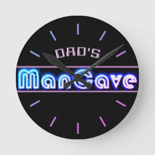 Ronde LE BAR DE PAPA, MANCAVE, TANIÈRE - Horloge Neon Pe