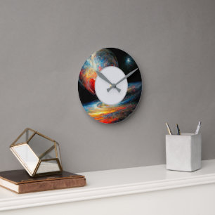 Ronde L'Univers est Alive_Art numérique Wall horloge