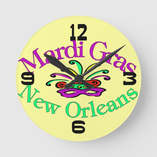 Ronde Mardi Gras New Orleans Horloge Face (Recto)