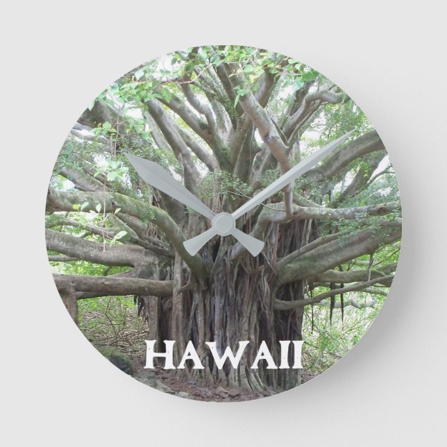 Ronde Maui Hawaii Bayan Tree Horloge (Recto)