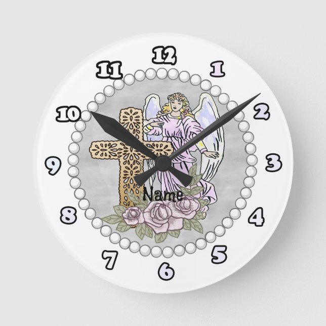Ronde Mes Roses Croix ange Horloge (Recto)