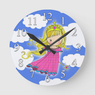 Ronde Mignonne petite princesse fille horloge