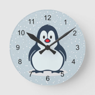 Ronde Minuscule Penguin Design Horloge