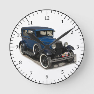 Ronde Modèle bleu Une horloge