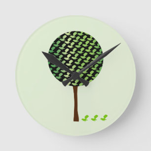 Ronde Oiseau mignon et horloge treecustomizeable