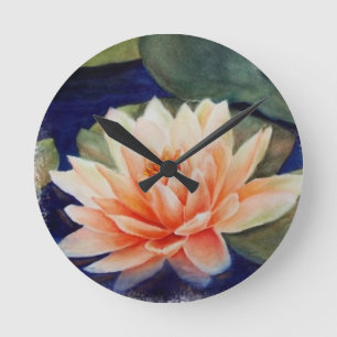 RONDE ORANGE WATER LILY WALL HORLOGE