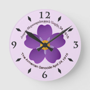 Ronde Oubliez-moi Pas Fleur Acrylique Horloge Mur