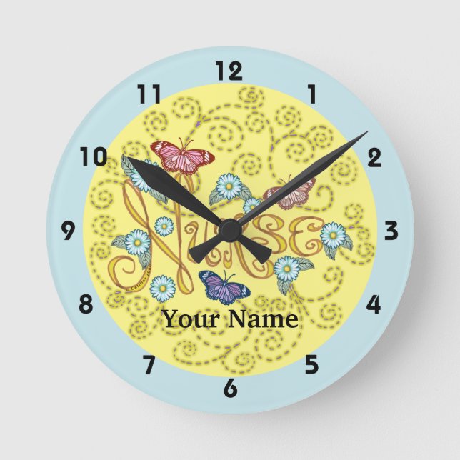 Ronde Papillon  Infirmière  horloge  (Recto)