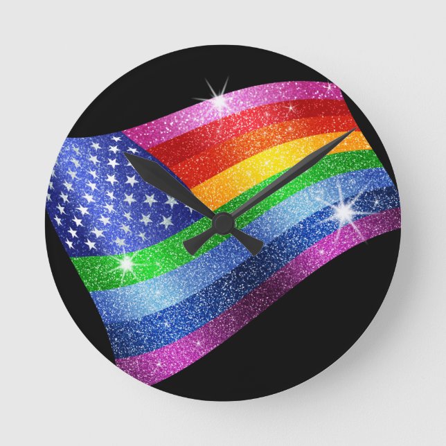 Ronde Parties scintillant Arc-en-ciel - Horloge du drape (Recto)