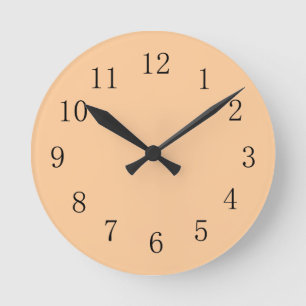 Ronde Peach Pastel Orange Earth Tone Cuisine Mur Horloge