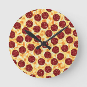 Ronde Peperoni Pizza pour les amateurs de pizza Horloge