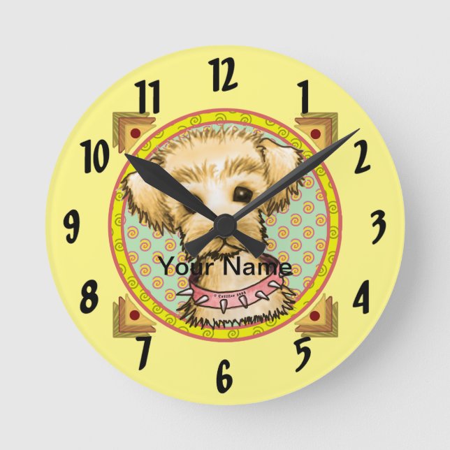 Ronde Petit chien Little Spike  Horloge (Recto)