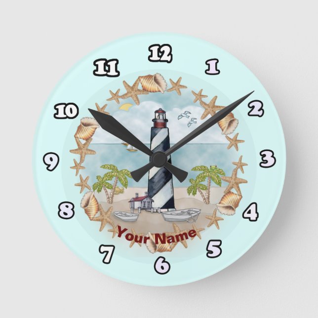 Ronde Phare Horloge Coquillages Floride (Recto)