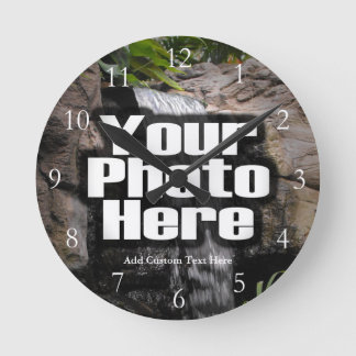 Ronde Photo personnalisée Horloge couleur complète avec