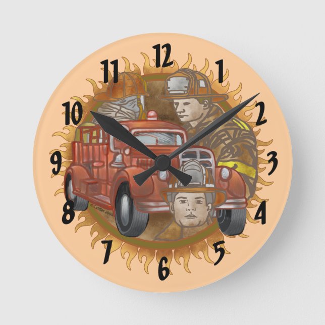 Ronde Pompier Camion Horloge Buddy (Recto)