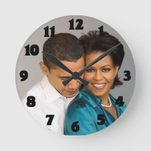 RONDE PRÉSIDENT ET MME. HORLOGE OBAMA