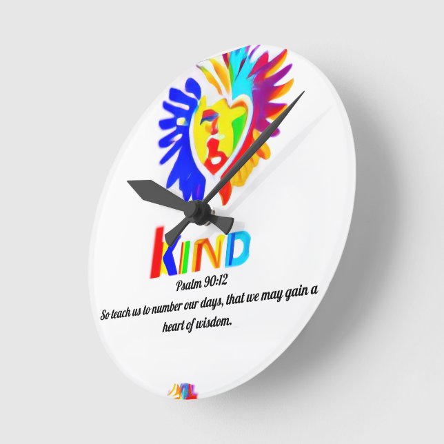 Ronde Psaume 90:12 LK Logo Horloge - Temps avec but (Angle)