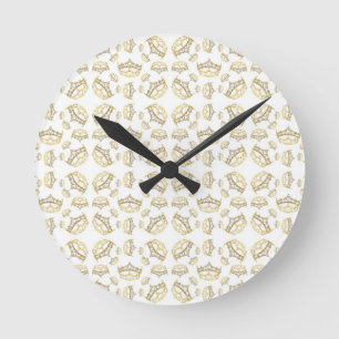 Ronde Reine des Coeurs Couronne Tiara Motif Horloge mura