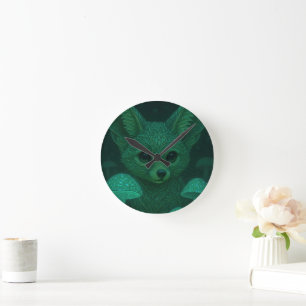 Ronde Renard Enchanté & Horloge Champignons Bioluminesce