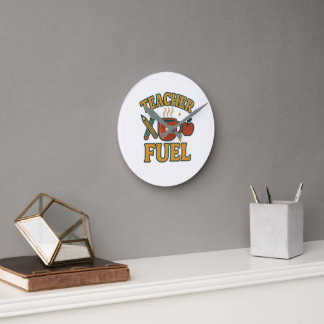 Ronde Rétro Enseignant Carburant Horloge - Drôle Enseign