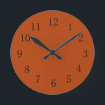 Ronde Rouille Rouge Terre Tone Cuisine Mur Horloge<br><div class="desc">L'horloge murale rouge rouille pour votre cuisine, ajoute une touche terreuse de rouge brun à tout mur sur lequel elle est accrochée, que ce soit dans votre cuisine, couture, dortoir, ou salle de loisirs, ou même votre salon.</div>