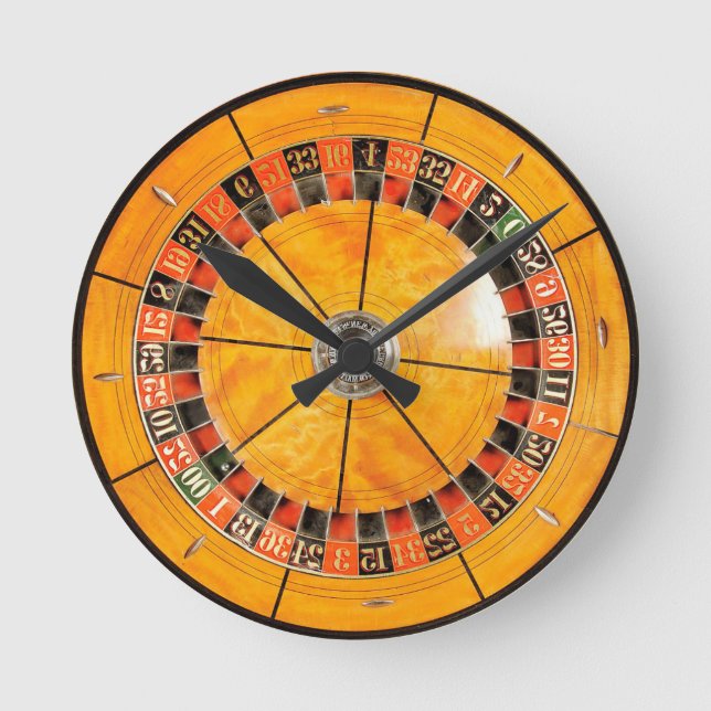 Ronde Roulette classique en bois Roulette Horloge de nou (Recto)