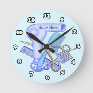 Ronde Salon de beauté Blue Beauty Parlor horloge de cos