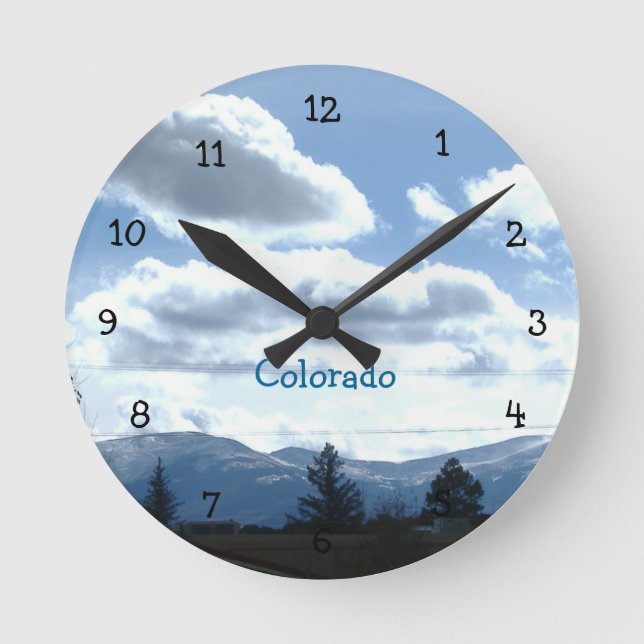 Ronde Sunny Colorado Mountain View Acrylique Mur Horloge (Recto)