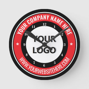 Ronde Téléchargez votre logo d'entreprise Horloge person