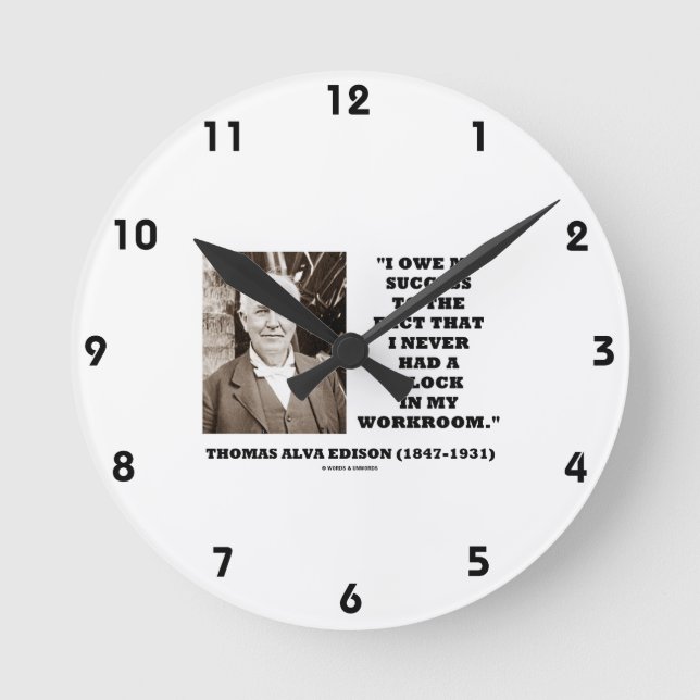 Ronde Thomas Edison Dois Succès N'A Jamais Eu Horloge Da (Recto)