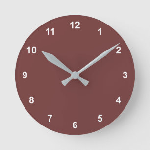 Ronde Trend Color Mahogany Brown Round Horloge & Numéros
