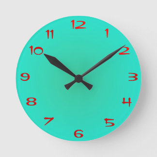 Ronde Vert citron pâle chaud > Horloge de cuisine avec c